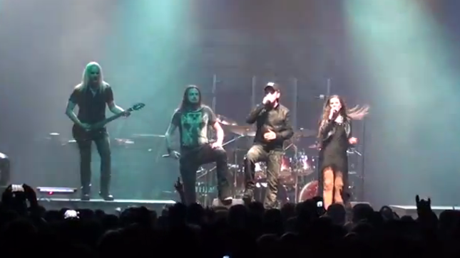 AMARANTHE Perform In Montreal For The First Time, Vocalist Henrik Englund Joins WITHIN TEMPTATION On Stage For "Silver Moonlight"; Video Available