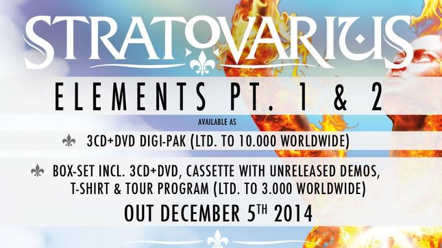 STRATOVARIUS To Reissue Elements Pt. 1 And Elements Pt. 2 As 3CD/DVD Set