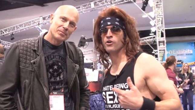 STEEL PANTHER's Satchel Meets Up With ACCEPT's Wolf Hoffmann At NAMM; Takeover Videos Streaming
