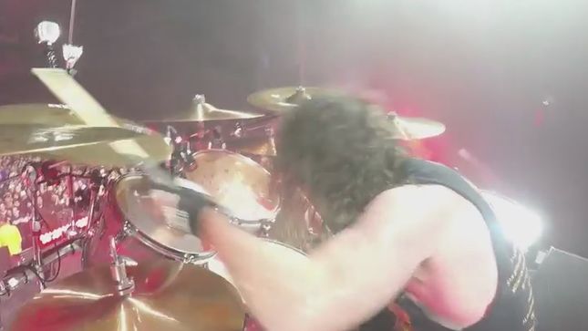 SLAYER - GoPro Footage Of Drummer PAUL BOSTAPH Performing "God Send Death" In Mansfield