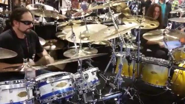 Former MEGADETH Drummers NICK MENZA, SHAWN DROVER - Video Of Drum Jam At NAMM 2016