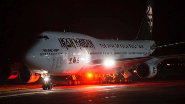 Iron Maiden New Ed Force One Lands At Cardiff Airport Video And 