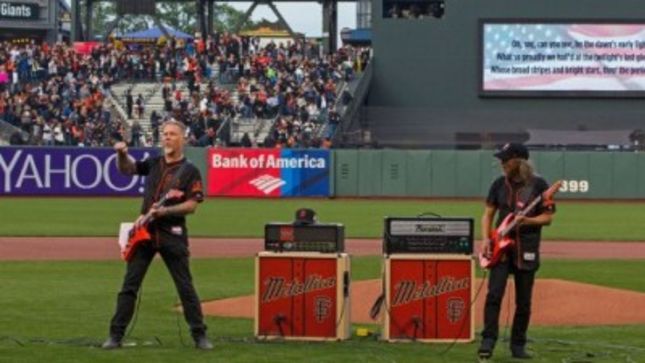 JAMES HETFIELD And KIRK HAMMETT Perform "Star Spangled Banner" On 4th Annual METALLICA Night At AT&T Park (Video) 