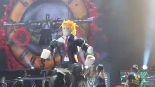 GUNS N' ROSES Invite Mexican Fans Onstage To Beat DONALD TRUMP Pinata With Sticks