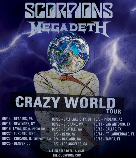 Image result for Scorpions/Megadeth tour photos