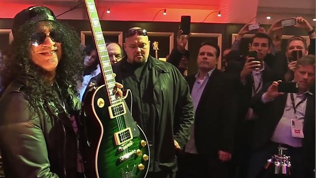 GUNS N' ROSES Guitarist SLASH Presented With One Of A Kind Gibson Les Paul Slash Anaconda Burst Guitar; Video
