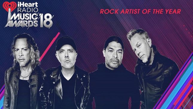 METALLICA Named 'Rock Artist Of The Year' At 2018 iHeartRadio Music Awards