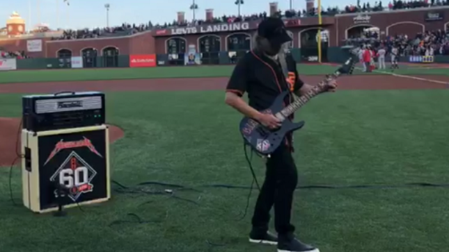 Sixth Annual METALLICA Night With The San Francisco Giants - Video Of KIRK HAMMETT Playing The National Anthem
