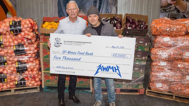 METALLICA Drummer LARS ULRICH Presents $5,000 Check To SF-Marin Food Bank; Video, Photos