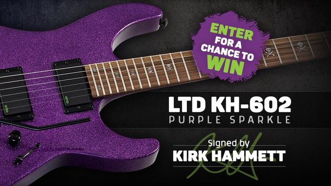 METALLICA - ESP Guitars Launches KIRK HAMMETT LTD KH-602 Purple Sparkle Sweepstakes; Video