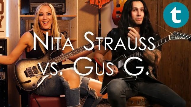 ALICE COOPER Guitarist NITA STRAUSS Takes On GUS G. Riff Challenge (Video)