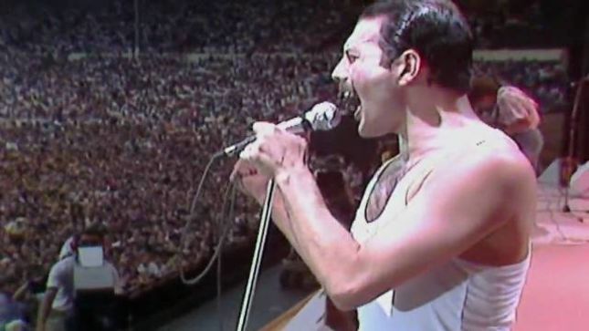 queen s brian may and roger taylor look back on live aid 1985 in bohemian rhapsody blu ray making of extra video bravewords