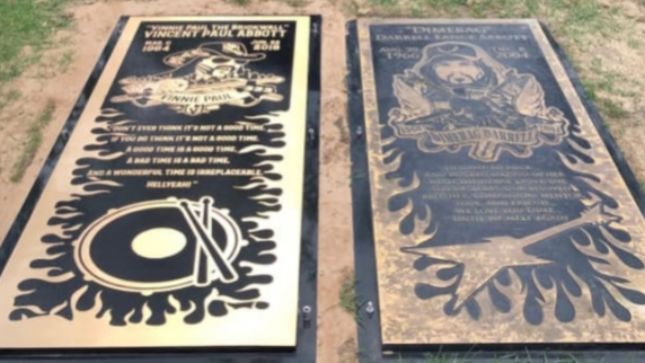 VINNIE PAUL's Grave Marker Installed Next To Brother DIMEBAG DARRELL's Grave Site