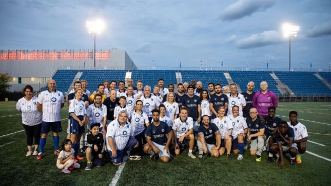 IRON MAIDEN Bassist STEVE HARRIS And Crew Take On FC Edmonton In Exhibition Soccer Game (Video)