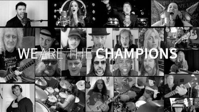 Members Of QUEEN, ARCH ENEMY, EVANESCENCE, TESTAMENT, STEELHEART And More Team Up For "We Are The Champions" Collaboration (Video)