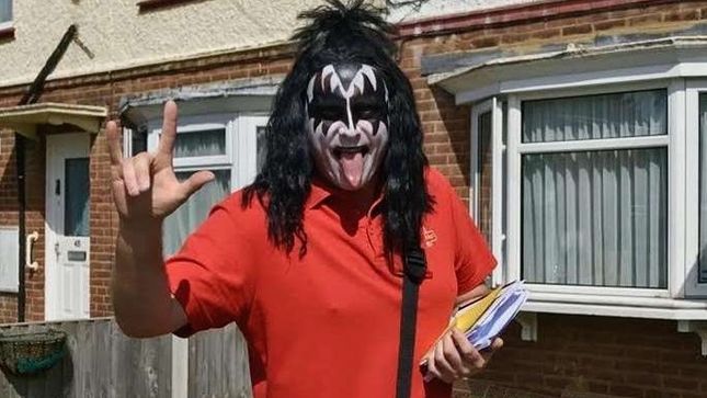 UK Postman Impersonates GENE SIMMONS To Cheer People Up On His Rounds