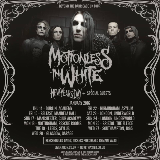 NEW YEARS DAY To Support MOTIONLESS IN WHITE On Rescheduled UK Tour In ...