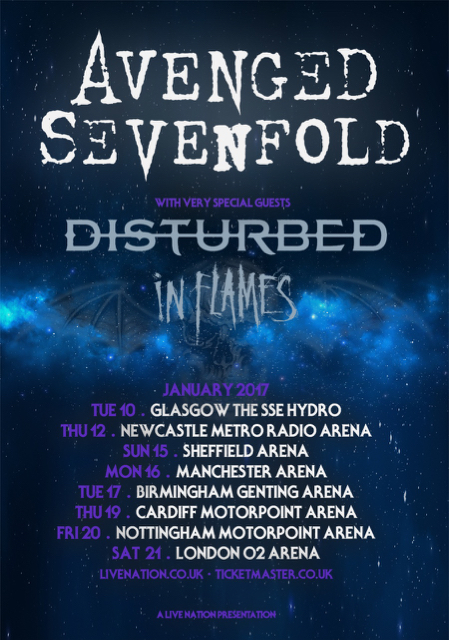 AVENGED SEVENFOLD To Embark On 2017 European Tour With DISTURBED And  CHEVELLE - BraveWords