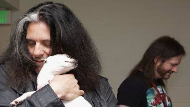 SLAYER, TESTAMENT Members Cuddle Rescue Puppies; Pictures