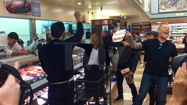 METALLICA Rock Out In Hollywood Supermarket; Video