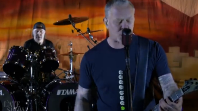METALLICA Celebrate Master Of Puppets 35th Anniversary With "Battery" Performance On The Late Show With Stephen Colbert