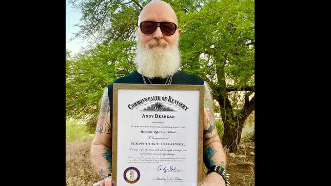 JUDAS PRIEST Frontman ROB HALFORD Honored By Commonwealth Of Kentucky, Named "Kentucky Colonel"