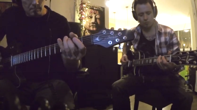 IMONOLITH Featuring Members Of DEVIN TOWNSEND PROJECT, THREAT SIGNAL Share Behind-The-Scenes Footage From "Angevil" Guitar Recording Session