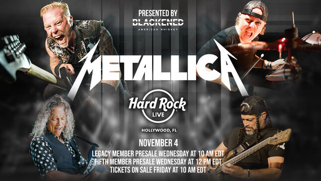 METALLICA To Play Intimate Theater Show In Florida This November