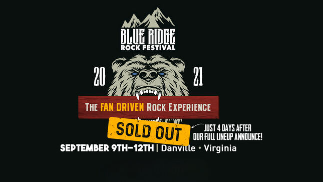 BLUE RIDGE ROCK FESTIVAL 2021 Sells Out Just Four Days After Announcing Full Lineup; More Than 180 Acts Set To Appear