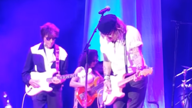 JOHNNY DEPP Makes Surprise Appearance At JEFF BECK's Sheffield Show, Performs JOHN LENNON, JIMI HENDRIX And MARVIN GAYE Classics (Video)