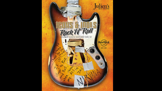 Items From EDDIE VAN HALEN, ELP, GUNS N' ROSES, AC/DC, GENE SIMMONS, BON JOVI, NIRVANA And More Up For Grabs At Upcoming "Icons & Idols: Rock ‘N’ Roll" Auction