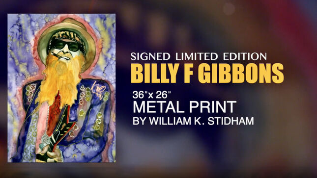 ZZ TOP Frontman BILLY F GIBBONS Collaborates With Artist WILLIAM K. STIDHAM On Exclusive, One Of A Kind Portrait; Video