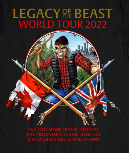 IRON MAIDEN - Canada 2022 Event Tee Available Now A Very Time - BraveWords