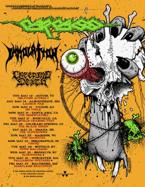 CARCASS Announce Spring 2022 US Tour Dates; IMMOLATION And CREEPING ...