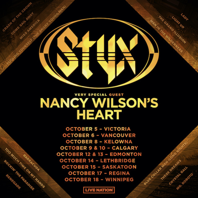 STYX Heading Back To Canada In October With Special Guests NANCY WILSON