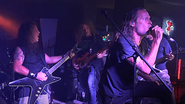 E-FORCE Joined By VOIVOD Members AWAY And CHEWY At Montreal Show For Cover Of VENOM Classic "In League With Satan" (Video)