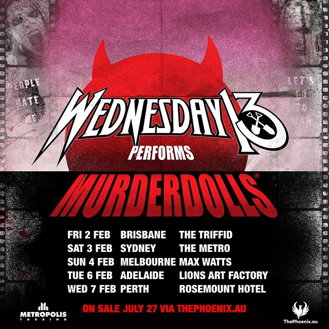Wednesday 13 to Perform Murderdolls Set on 2024 Australian Tour