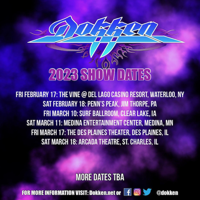 DOKKEN Announce February/March US Tour Dates BraveWords