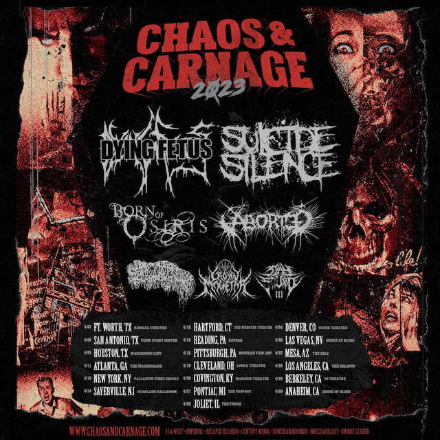 DYING FETUS Announce The Chaos & Carnage 2023 CoHeadline Tour With
