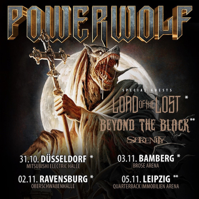 POWERWOLF Announce Four New Autumn Shows With Support From LORD OF THE  LOST, BEYOND THE BLACK, SERENITY - BraveWords