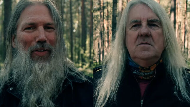 AMON AMARTH's Johan Hegg And SAXON's Biff Byford Discuss "Saxons & Vikings" - "It's Pretty Cool, Here In The Forest"; Video