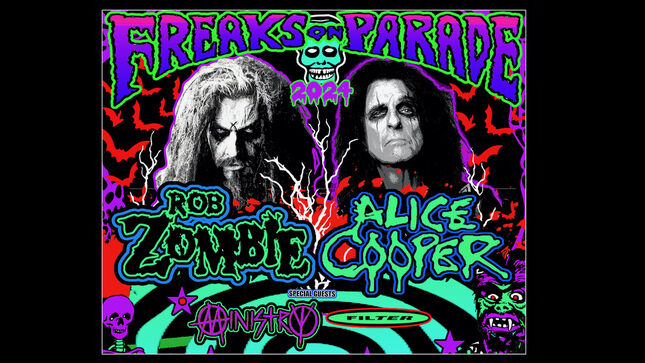 ALICE COOPER And ROB ZOMBIE Announce Freaks On Parade 2024 Tour With Special Guests MINISTRY And FILTER