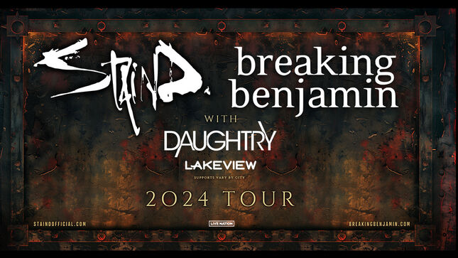 STAIND And BREAKING BENJAMIN Announce Co-Headline US Tour With Special Guests DAUGHTRY And LAKEVIEW