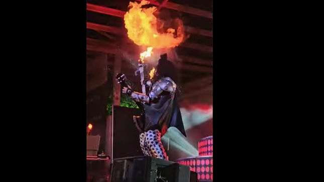 HAIRBALL Singer's "Hair" Ignites During KISS Portion Of Recent Show; Video