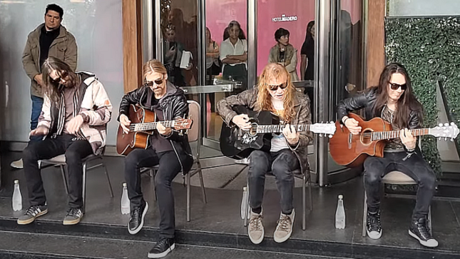 Watch MEGADETH Perform Three-Song Acoustic Set Out Front Buenos Aires Hotel; Fan-Filmed Video