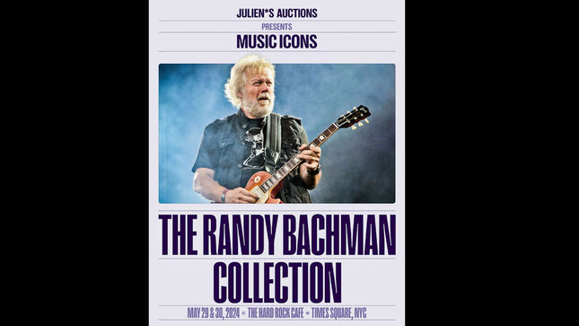 RANDY BACHMAN - Julien's Auctions Announces "The Randy Bachman Collection"; "American Woman" Guitar Expected To Sell For Between $200,000 - $400,000; Video Trailer