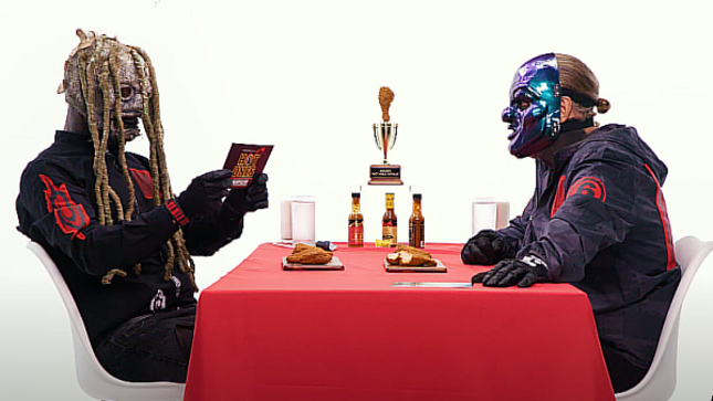 SLIPKNOT's COREY TAYLOR And CLOWN Go Head-To-Head In Hot Ones Versus Challenge (Video)