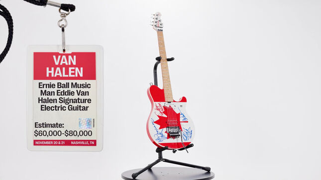 EDDIE VAN HALEN's "Canada Day" Guitar Among Items Up For Grabs At Julien's "Played, Worn And Torn II" Event; Memorabilia From GUNS N' ROSES, FREDDIE MERCURY And More Available (Video)