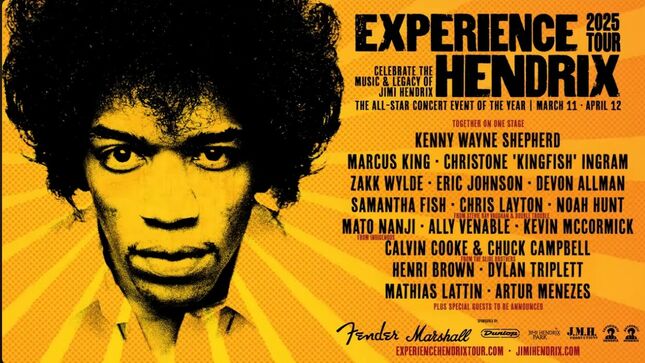 Experience Hendrix Tour 2025 To Feature KENNY WAYNE SHEPHERD, ZAKK WYLDE, ERIC JOHNSON, And More; Trailer Streaming