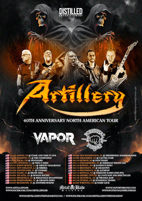 ARTILLERY - Rescheduled 40th Anniversary North American Headlining Tour ...